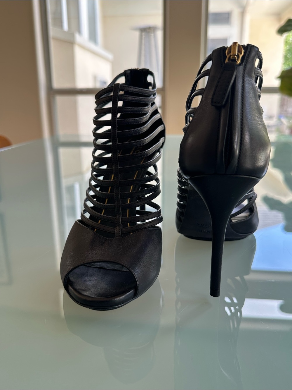 Gucci Black Multi-Strap Cage High Heels Size 38.5